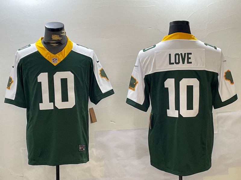 Men Green Bay Packers 10 Love Green 2024 Nike Vapor Limited NFL Jersey style 2